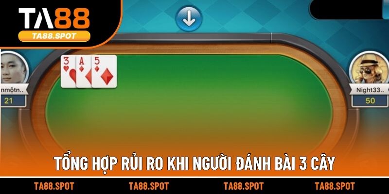 Tổng hợp rủi ro khi người đánh bài 3 cây